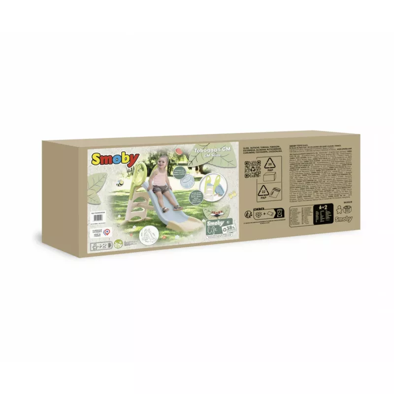 Smoby 7600820509 Life My Slide Rutsche, 150 cm, mit Wasseranschluss, aus Recyclingkunststoff, ab 2 Jahren