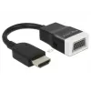 Delock 65587 Adapter HDMI-A Stecker auf VGA (D-Sub 15) Buchse mit Audio, schwarz/weiß