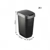 Rotho Twist Drehmülleimer 25 l, silber