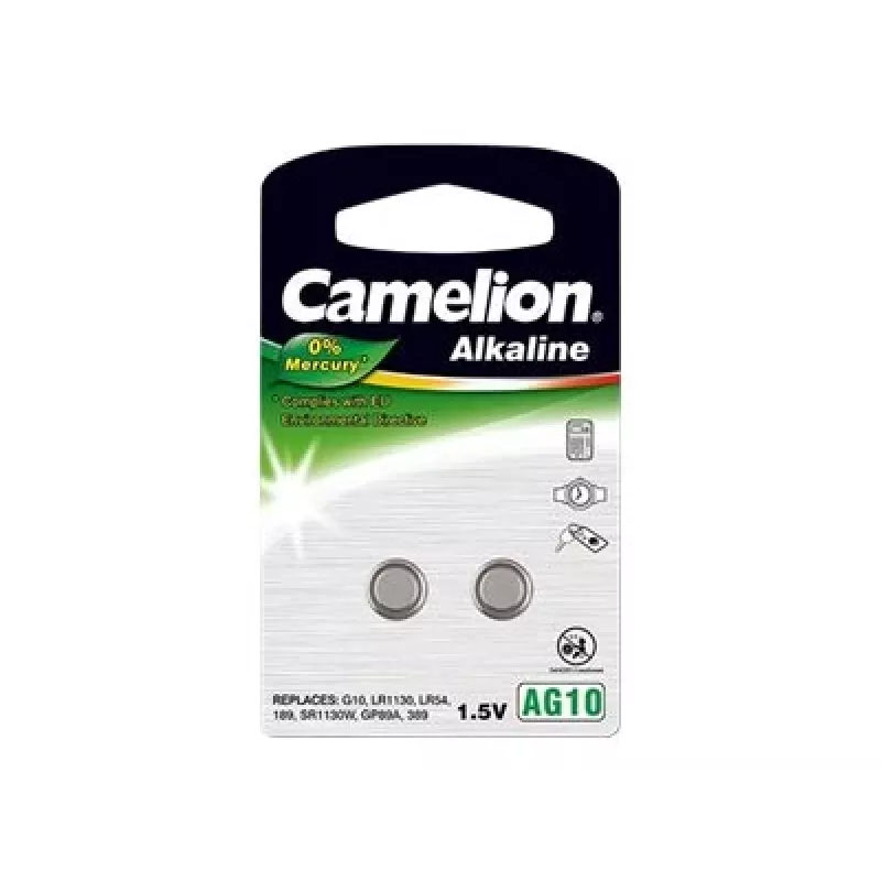 Knopfzelle CAMELION AG10 (LR54) 1,5V – 2er-Pack Alkaline-Batterien