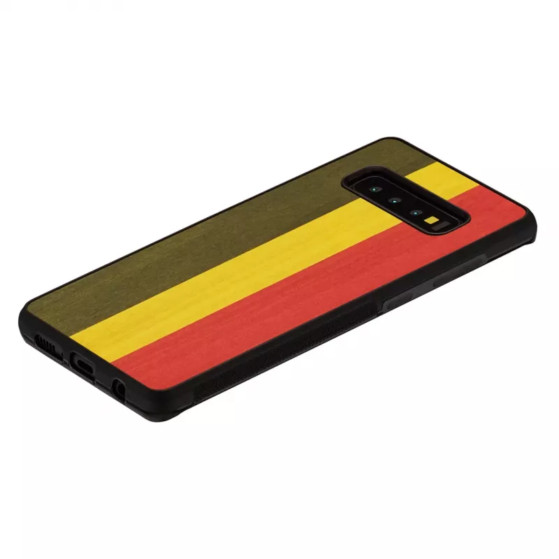 Man and Wood Smartphone-Hülle für Galaxy S10 Plus – Reggae Schwarz Schutzhülle