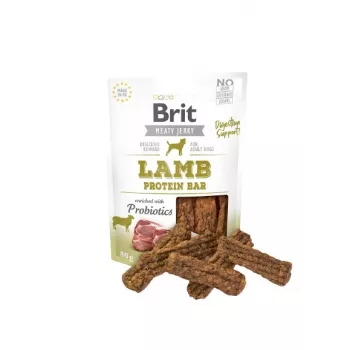 Hundesnacks Brit Jerky Snack Lamm 80 g — zuckerfrei, ausgewachsene Hunde, Beutel