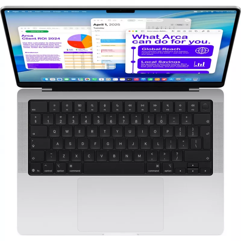 Apple MacBook Pro Silber MDE44D/A - 35,6 cm (14 inch), M5 10-Core Chip, 10-Core GPU, 16 GB RAM, 512 GB SSD / ohne Netzteil