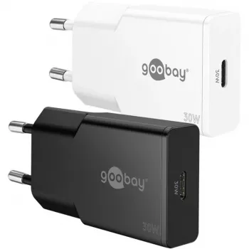 USB-C PD GaN schlank-Schnellladegerät (30 W) (Weiß)