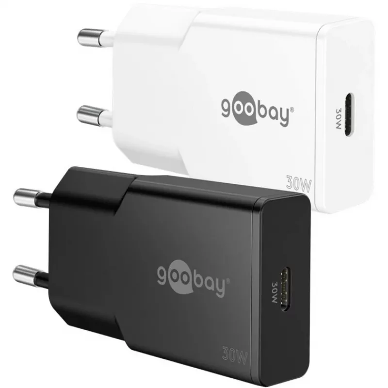 USB-C PD GaN schlank-Schnellladegerät (30 W) (Weiß)