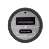 Akyga AK-CH-26 GaN-Kfz-Ladegerät 12/24 V, 100 W, USB-C PD 3.0 + USB-A QC 3.0, grau
