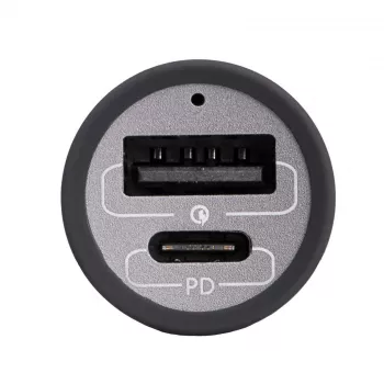 Akyga AK-CH-26 GaN-Kfz-Ladegerät 12/24 V, 100 W, USB-C PD 3.0 + USB-A QC 3.0, grau