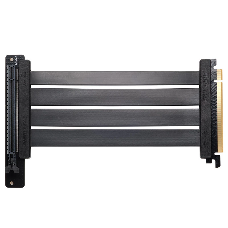 PHANTEKS PCI-E 4.0 x16 Riser Flat Line Kabel, 90 Grad, 22 cm - Schwarz