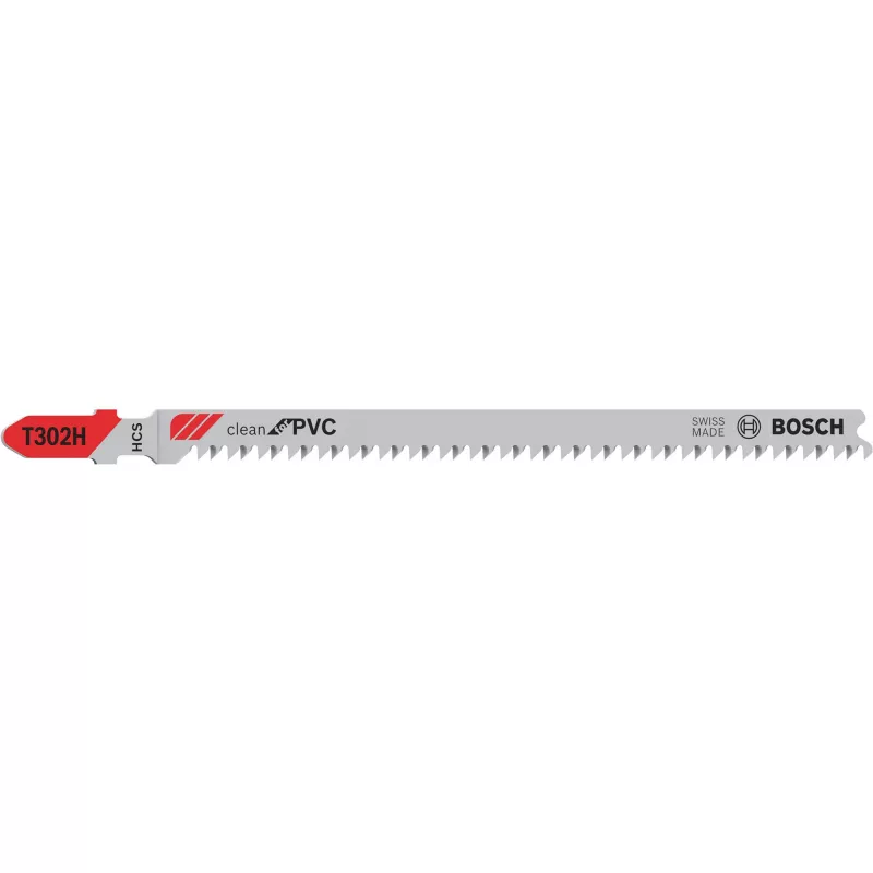 Bosch T 302 H Clean for PVC Stichsägeblatt, 132 mm, max. Schnitttiefe 65 mm, 5 Stück