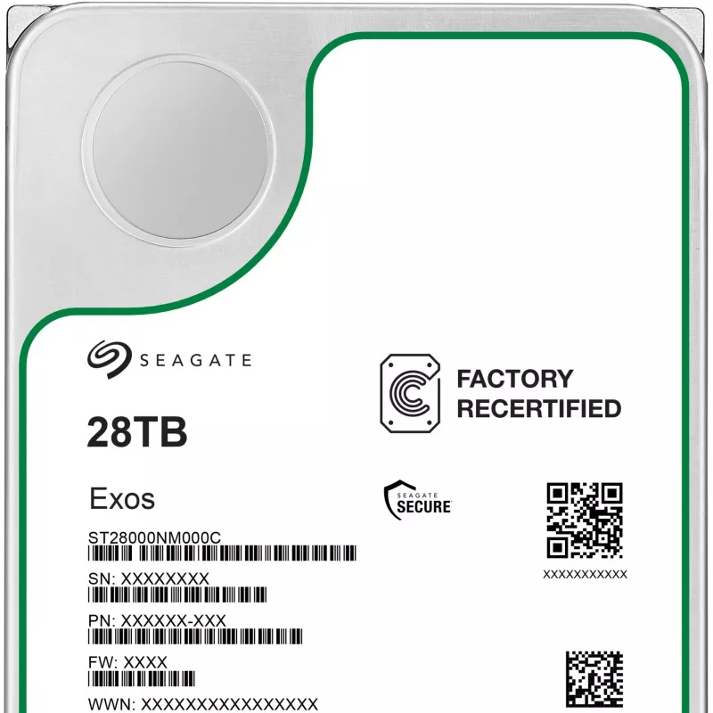 Seagate Exos ST28000NM000C-FR 28 TB SATA-600 Festplatte, 7200 U/min, Factory Refurbished