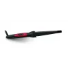 Esperanza SALMA EBL007 konischer Lockenstab, 13–25 mm Keramikzylinder, 25 W, 1,7 m Drehkabel, Schwarz/Pink