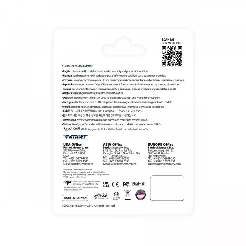 Patriot microSDXC-Karte 1 TB Express 800/600 MB/s PEF1TEPEXMCX