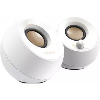Creative Pebble 2.0 Desktop Stereo Lautsprecher, Weiß