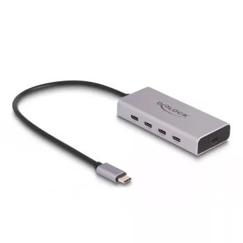 DELOCK USB Hub 10 Gbps Typ-C 4 Ports PD 85W 30cm Kabel