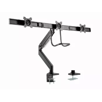 Desk monitor mount GEMBIRD MA-DA3-03, 3-arm, gas spring, VESA 75–100x100, supports 3 displays up to 27 inch, max 18 kg, Schwarz