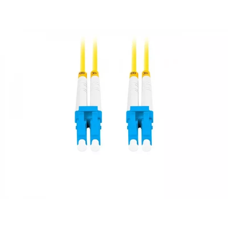 LANBERG FO-LULU-SD11-0010-YE Glasfaser-Patchkabel, SM LC/UPC auf LC/UPC Duplex, G.657.A1, 1 m, Gelb