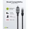 Goobay 70752 USB-C 3.1 auf RJ45 Ethernet-Kabel, Cat6 F/UTP, 5 m, schwarz/silber