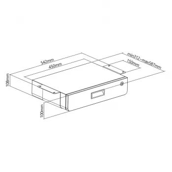 Schreibtischschublade MACLEAN MC-461 ergonomisches kompaktes Design, einfache Montage, Untertisch-Zubehör