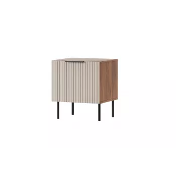 Nachttisch Cama Meble ALMERA 50x42x44 cm, 2 St., Nussbaum/Cashmere, MDF und Spanplatte