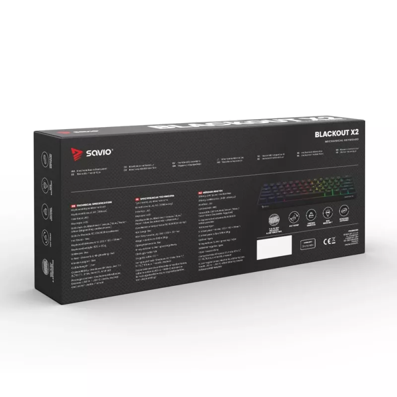 SAVIO BLACKOUT X2 Mechanische Tastatur OUTEMU Red, Hot Swap