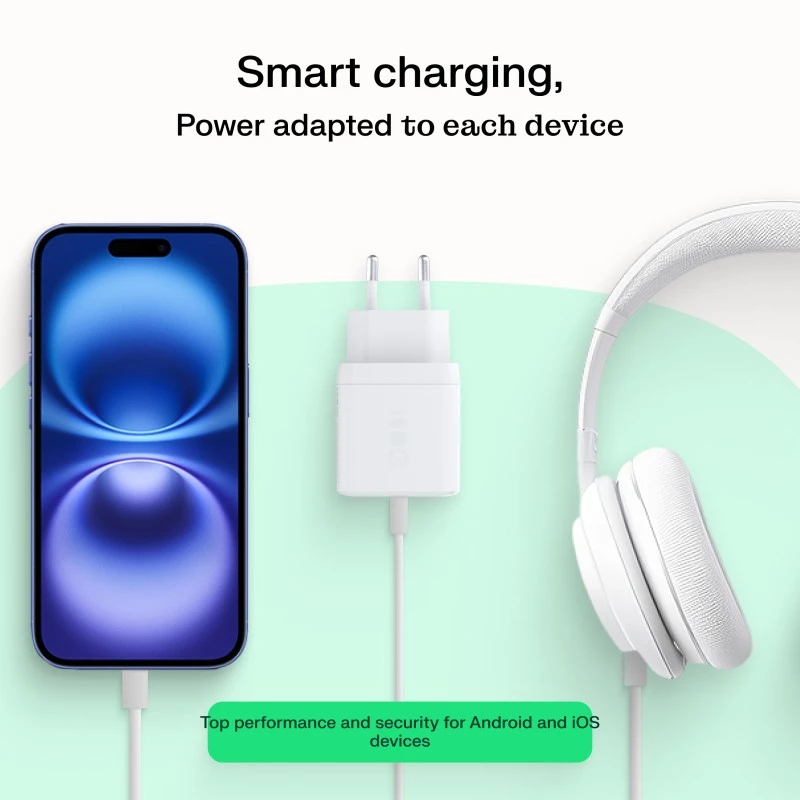 Netzteil Green Cell PowerSource Solo30 30W Weiß — USB-C-Ladegerät, 30 W Ausgangsleistung