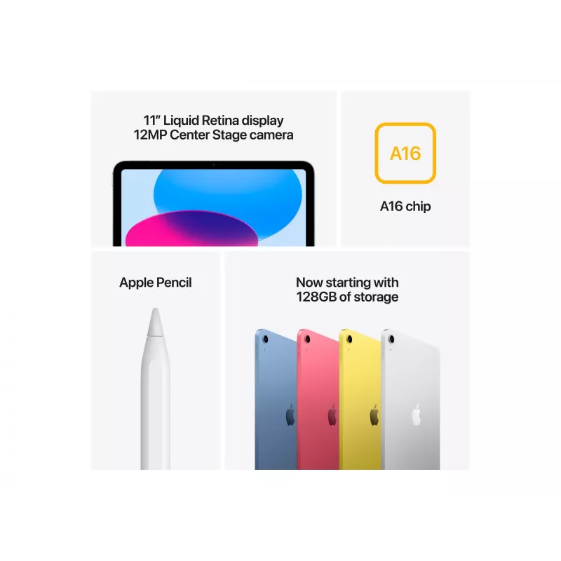Apple iPad A16 Tablet 11" 128 GB, Wi-Fi + Cellular 5G LTE-TDD & LTE-FDD, 2360 x 1640, Wi-Fi 6, iPadOS 18, Blau