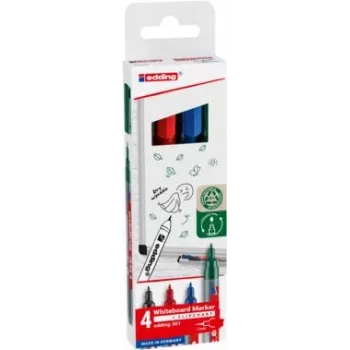 Whiteboard-Marker-Set Edding 361, sortierte Farben, 1,0 mm Spitze, 4er-Pack