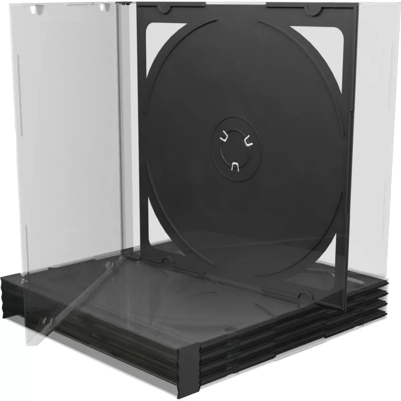 MediaRange BOX31-2 CD-/DVD-Jewelcase für 2 Discs, schwarz/transparent, 5er-Pack