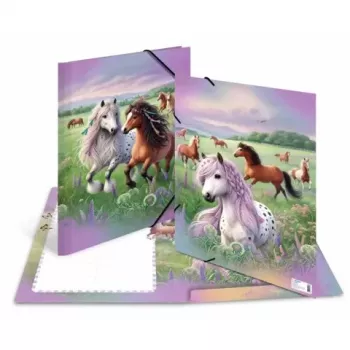 Schnellhefter HERMA Gummizugmappe A3 Karton Horse World