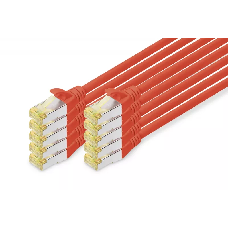 Digitus DK-1644-A-020-R-10 CAT 6A S/FTP Patchkabel 2 m, Rot, 10er-Pack