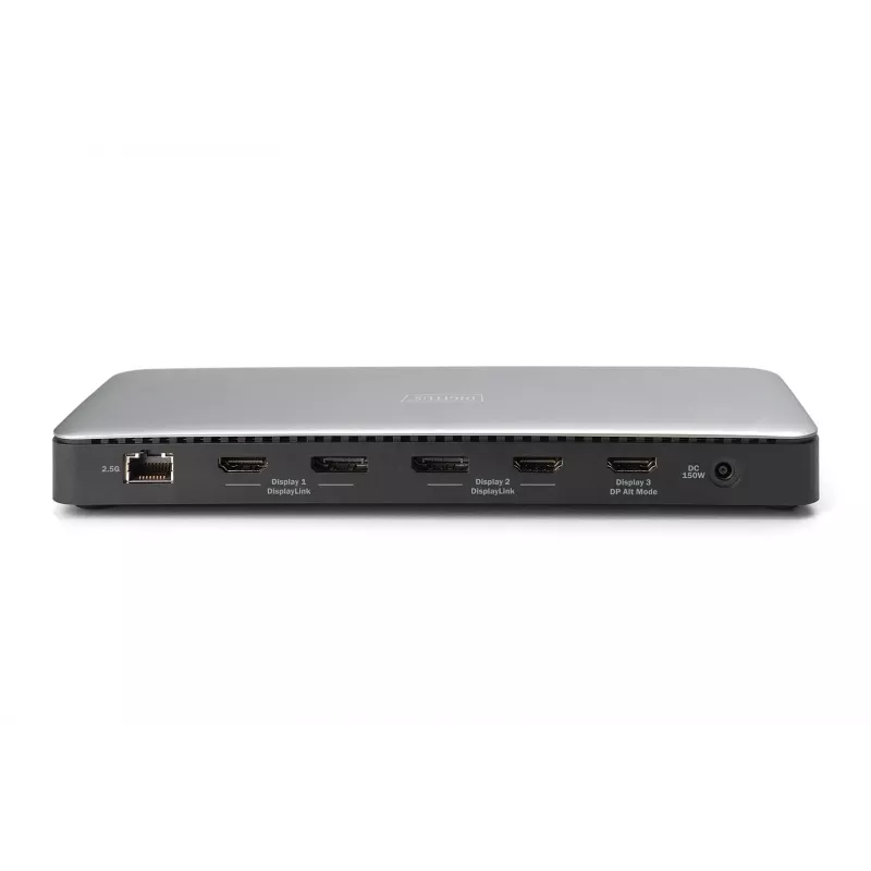 Digitus DA-70918 USB-C-Dockingstation, 13 Ports, 3x HDMI, 2x DP, 4x USB-A, 1x USB-C, RJ-45 1GbE, SD, Audio, 150 W