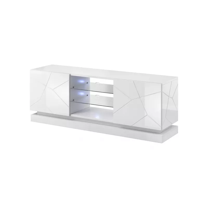 Cama Meble QIU 160 TV-Schrank, MDF, weiß Hochglanz