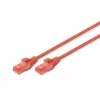Netzwerkkabel Digitus CAT 6 U/UTP Patchkabel RJ-45 Cat6 5m Rot