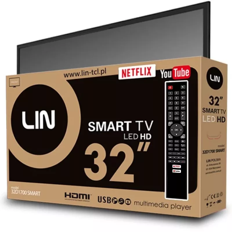 LIN 32D1700 SMART 32 Zoll (81,3 cm) Smart-TV, HD Ready, DVB-T2