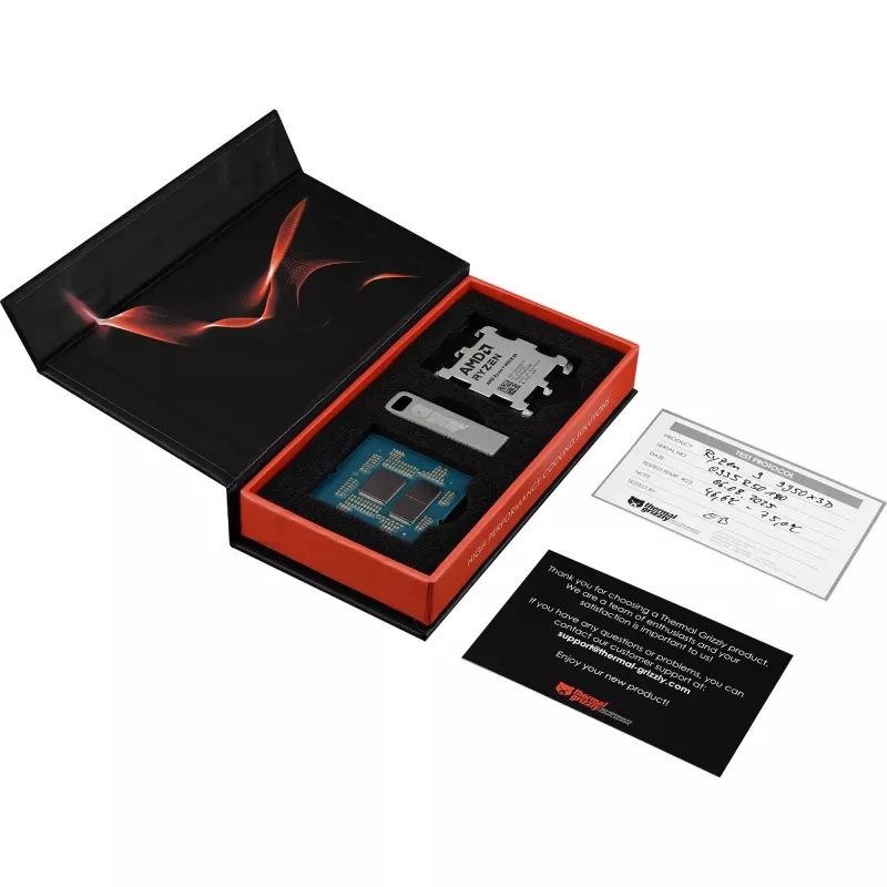 Thermal Grizzly entkernter CPU-Kit für AMD Ryzen 9 9950X3D (verpackt, entkernt, für Direct-Die-Kühler)