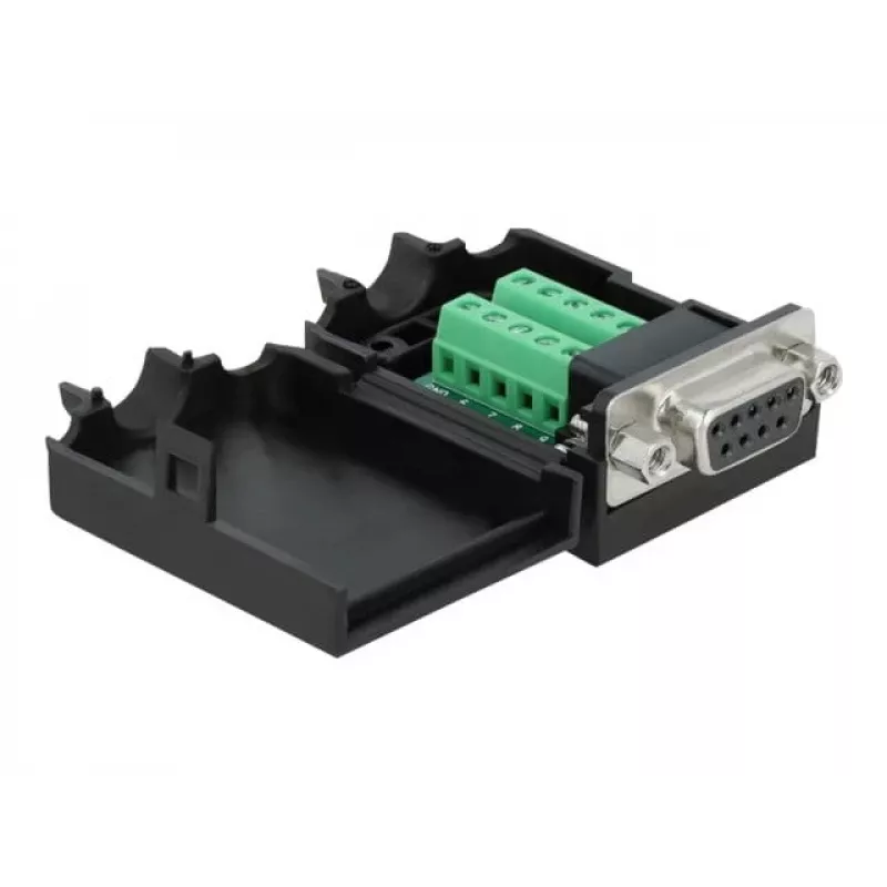 Drahtverbinder DeLOCK 66265 Sub-D 9 10-polige Klemmleiste Schwarz