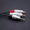 Audiokabel Qoltec 52339 1m 2x Cinch 3,5 mm Schwarz
