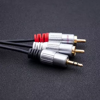 Audiokabel Qoltec 52339 1m 2x Cinch 3,5 mm Schwarz