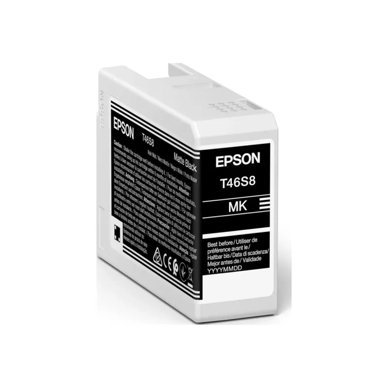Epson T46S8 UltraChrome Pro10 Tintenpatrone, Mattschwarz, 25 ml (C13T46S80N)