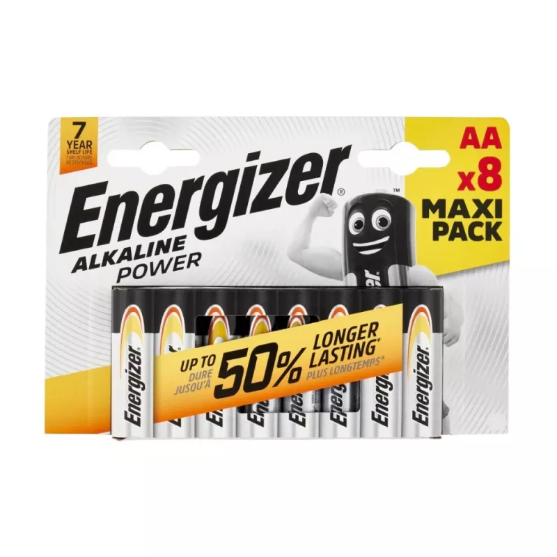 Energizer Alkaline Power AA/LR6 Batterien, 8er-Pack (CHP8)