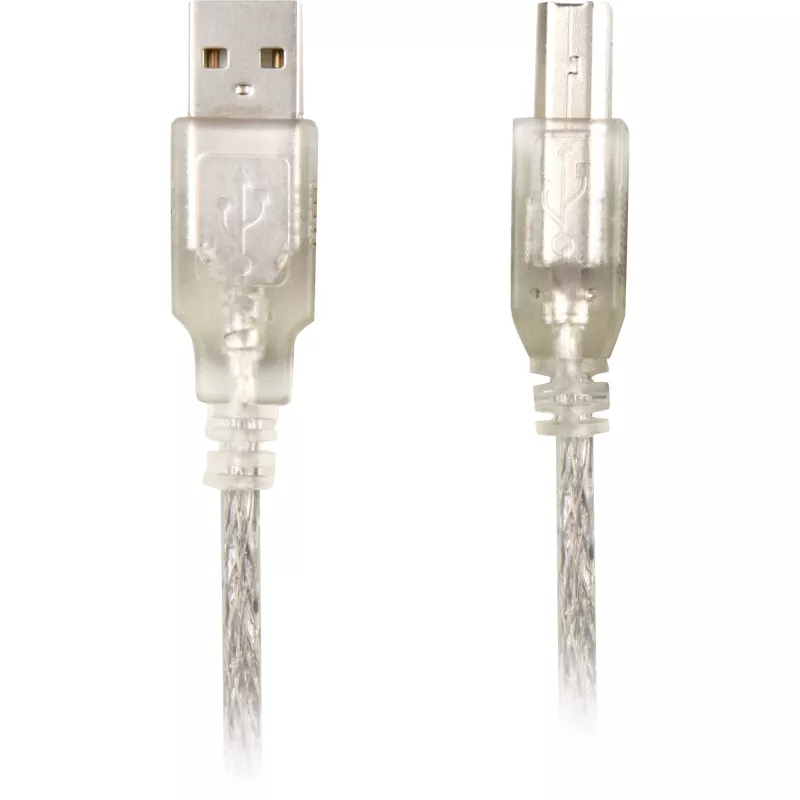 Delock 82057 USB-2.0-Kabel Typ-A-Stecker auf Typ-B-Stecker, 0,5 m, transparent