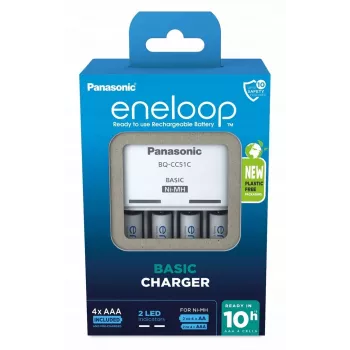 Battery charger PANASONIC Eneloop Basic BQ-CC51 + 4x AAA 800 mAh (K-KJ51MCD04E)