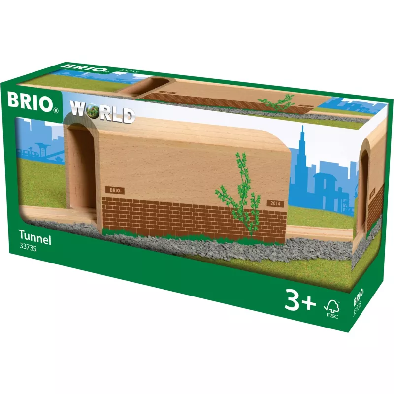 BRIO World 33735 hoher Holztunnel für Bahnstrecke, FSC-zertifiziertes Holz, ab 3 Jahren