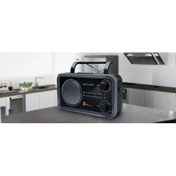 Muse | 2-Band-Tragbares Radio | M-06DS | AUX-Eingang | Grau