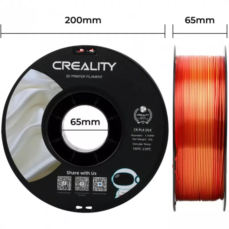Creality CR-Silk PLA Filament, 1,75 mm, 1 kg, Gold/Rot