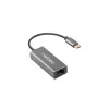 Natec Cricket NNC-1925 USB-C 3.1 Gen 1 auf RJ45 Ethernet-Adapter, 1000 Mbit/s, 15 cm Kabel, Aluminium, grau
