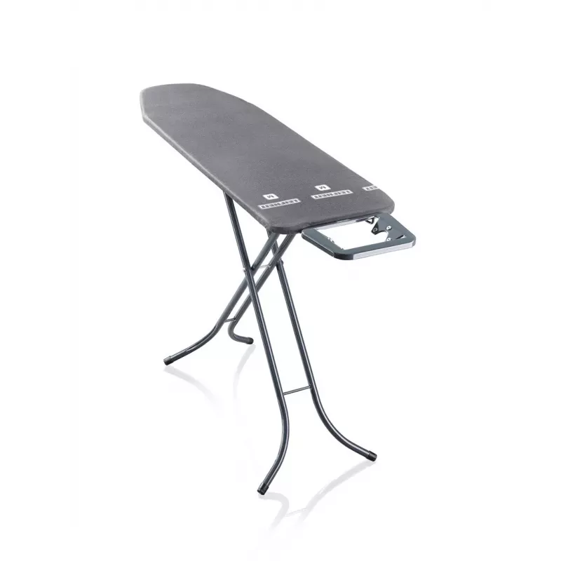 Leifheit Classic M Black 72486 Bügelbrett in Originalgröße, 120 x 38 cm, Höhe 69–88 cm, schwarz