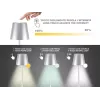 Beper P201UTP117 aufladbare LED-Tischlampe, 1,5 W, Touch-Schalter, dimmbar, 33-mm-Flaschenadapter, wasserbeständig, silber