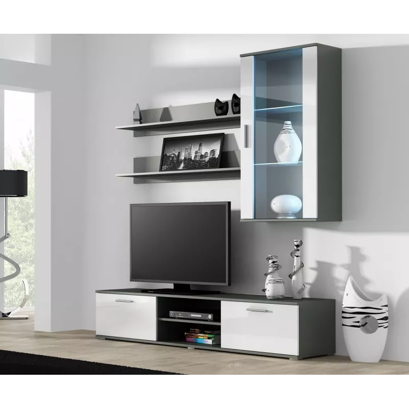 Cama TV-Ständer SOHO 180 grau/weiß glänzend