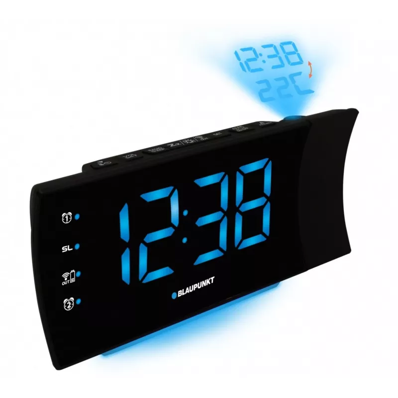 Blaupunkt CRP81USB Radiowecker mit Projektion und USB-Ladefunktion, Schwarz